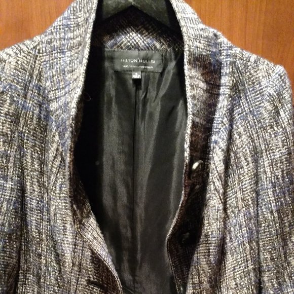 HILTON HOLLIS Button Front Tweed Coat Blazer 0 - Picture 7 of 8